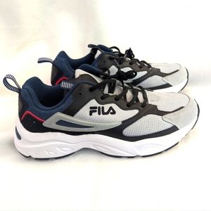 NWOB Fila black and grey Recollector size 10 mens tennis sneakers shoes